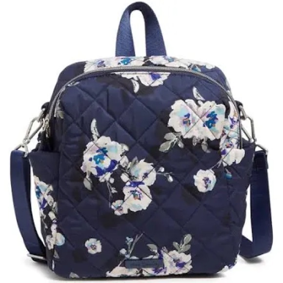 NWT Vera Bradley Convertible Backpack in Navy Blooms and Branches - Picture 5 of 6